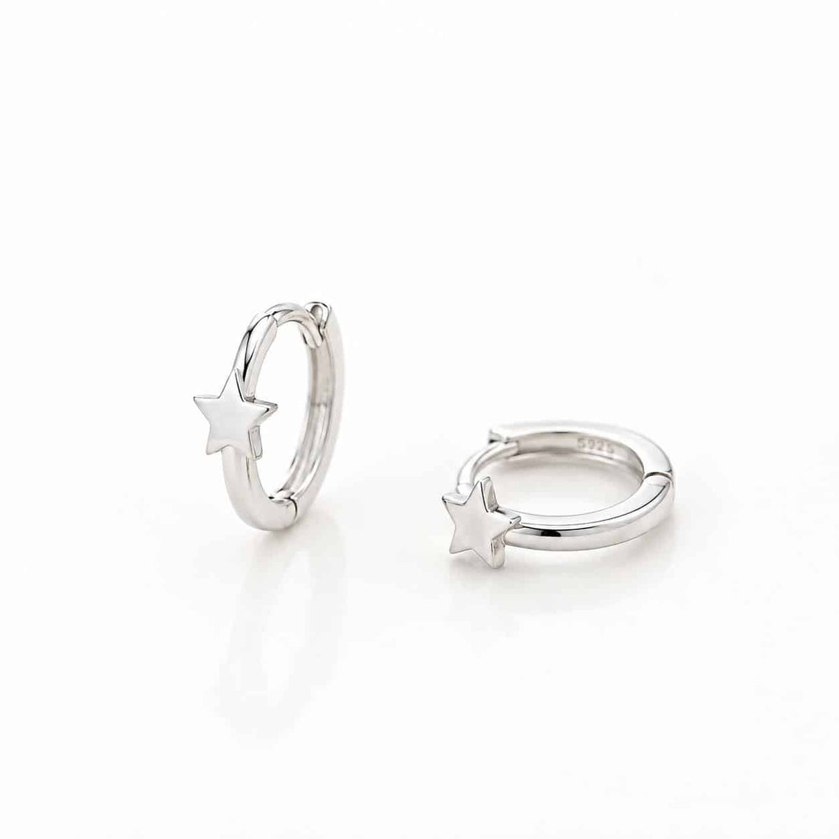 Pendientes aritos estrella de plata de ley - Joyería Zafir