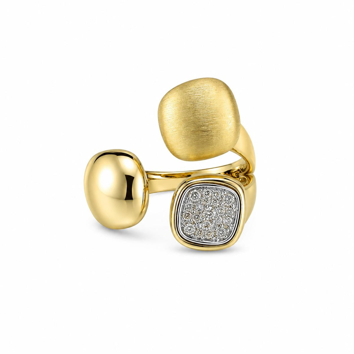 Anillo Mosaico con baño de oro de 14 quilates - Joyería Zafir