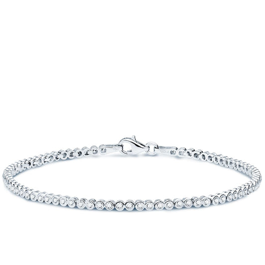 18K PULSERA ORO BLANCO CIRCONITA 19CM