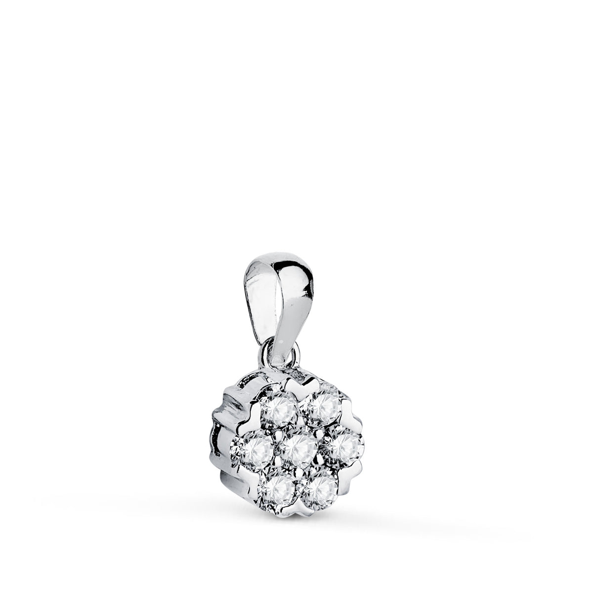 Colgante Diamantes de Laboratorio Talla Brillante 0,30 Qtes. G-vs2. Medida: 7 x 7 mm de oro blanco 18K