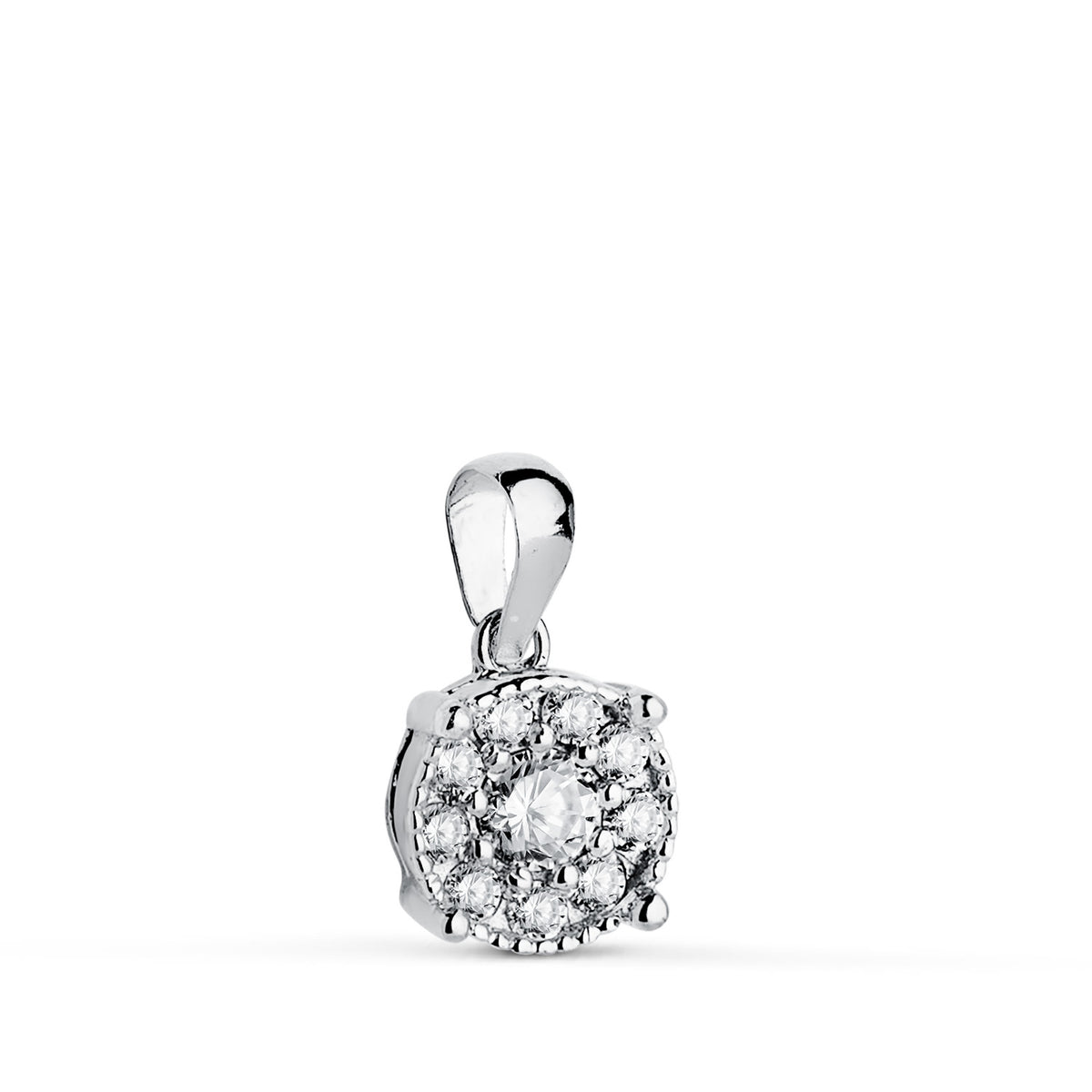Colgante Diamantes de Laboratorio Talla Brillante 0,182 Qtes. G-vs1. Medida: 8 x 6,5 mm de oro blanco 18K