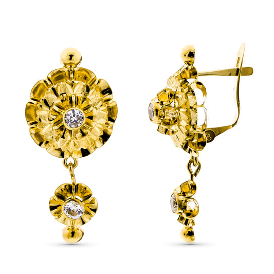 Pendientes con Cubanas 29 x 13 mm de oro amarillo 18K