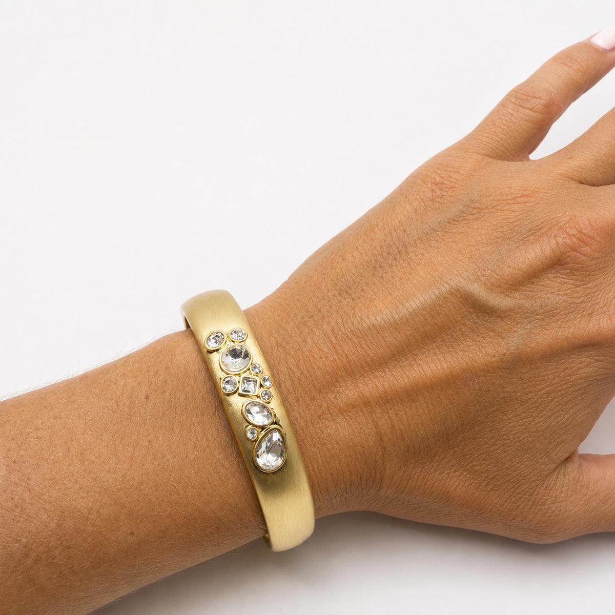 Pulsera rígida caña con baño de oro de 14 quilates - imagen adicional - Joyería Zafir