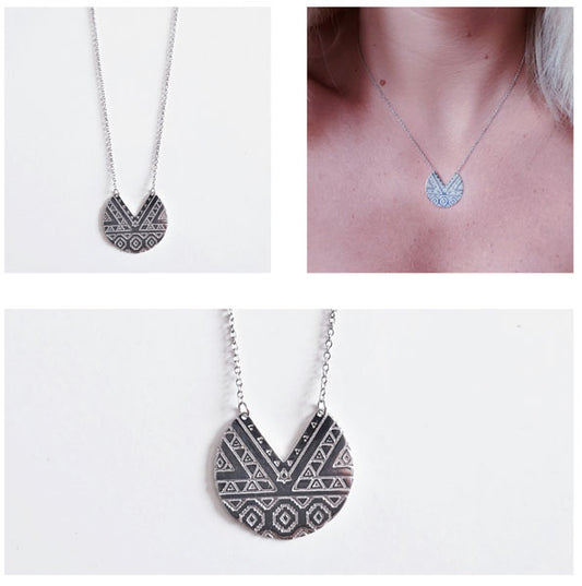 Gargantilla Plata - 3503 Collar Azteca Tlali - Senora