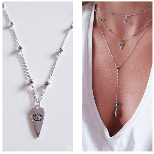 Gargantilla Plata - 3504 Collar Choker Pua Ojo - Senora