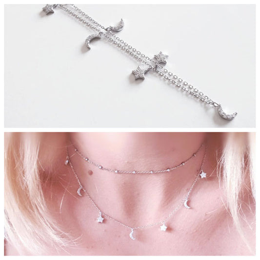Gargantilla Plata - 3946 Collar Multicharm Cielo - Senora