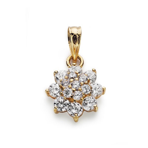 Colgante Cuajo Circonita 14 x 12 mm de oro amarillo 18K