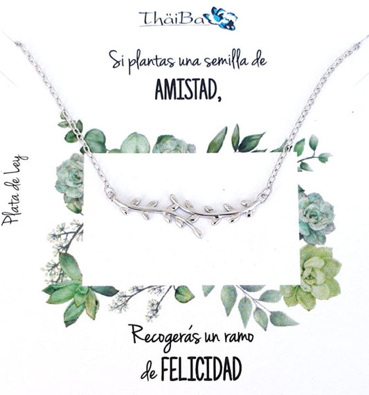 Joyas Con Mensaje - Coll722 Collar Vive - Ramas - Senora