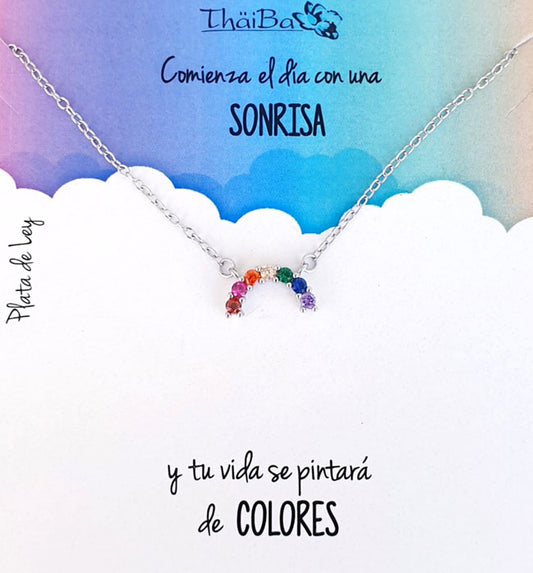 Joyas Con Mensaje - Coll72 Collar Sonrisa Arcoiris - Senora