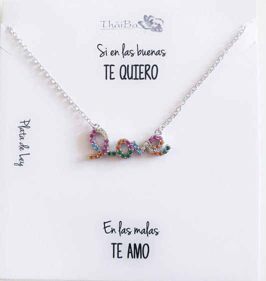 Joyas Con Mensaje - Coll727 Collar Love Multicolor - Senora