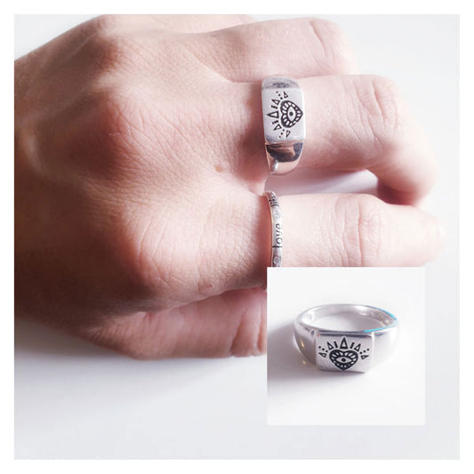 Anillos De Plata - 11784 Anillo Trendy Sello - Senora