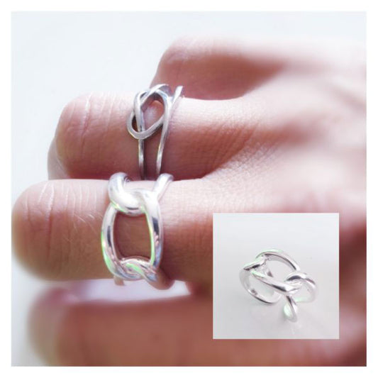 Anillos De Plata - 12858 Anillo Eslabon - Senora