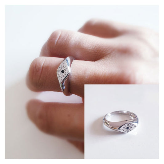 Anillos De Plata - 12860 Anillo Sello Ojo - Senora