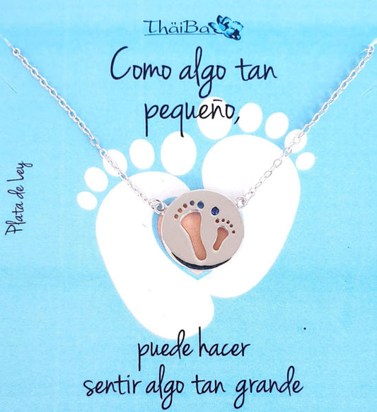 Joyas Con Mensaje - Coll579-Nino Collar Pie Mama - Senora