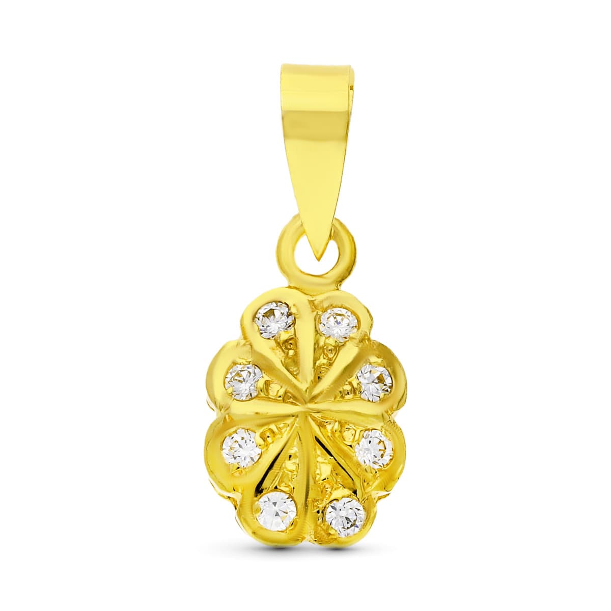 Colgante Circonita 13 x 8 mm de oro amarillo 18K