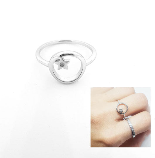 Anillos De Plata - An1221 Anillo Karma Estrella - Senora
