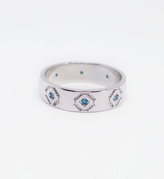 Anillos De Plata - An1221 Anillo Turquesas - Senora