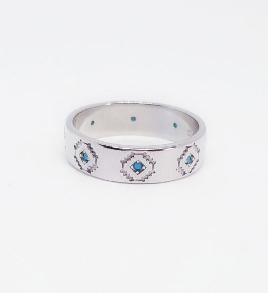 Anillos De Plata - An1221 Anillo Turquesas - Senora