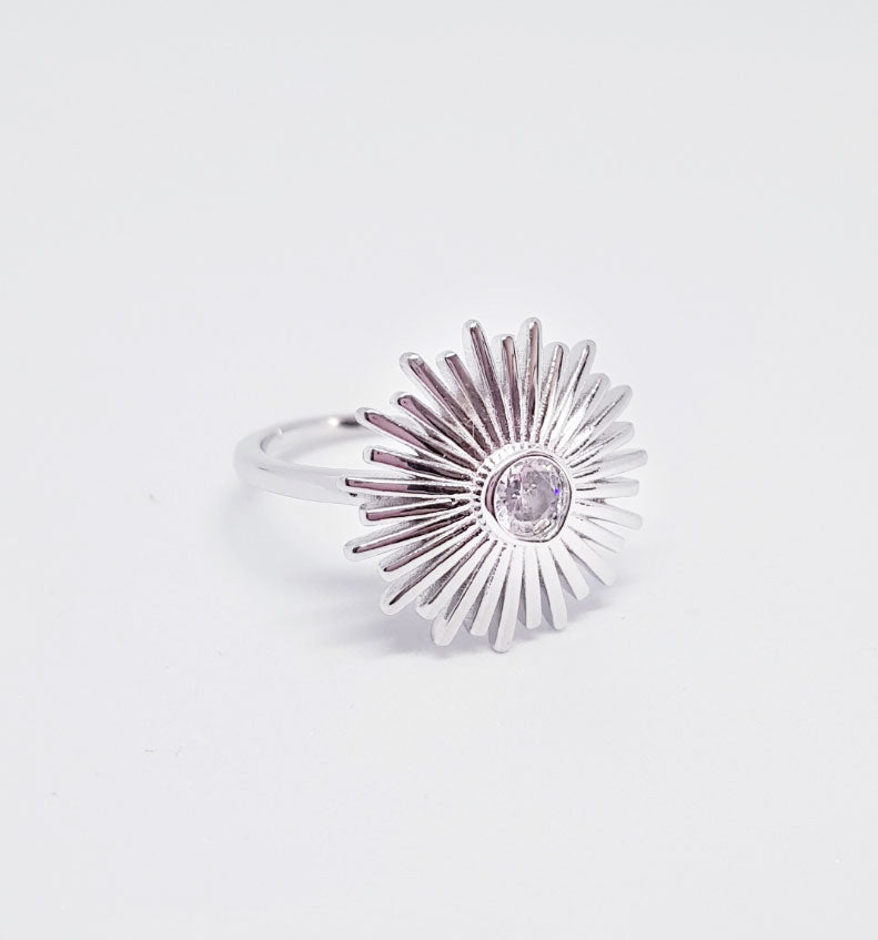 Anillos De Plata - An1234 Anillo Rayos De Sol - Senora