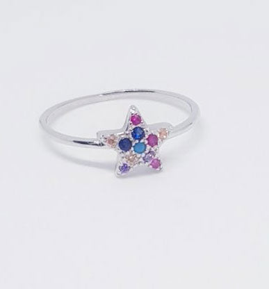 Anillos De Plata - An1224 Anillo Estrella Color - Senora