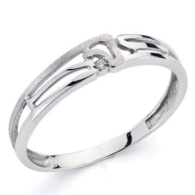 18K SORTIJA ORO BLANCO Y DIAMANTE NATURAL 0.010 QTS. ANCHO: 4 MM