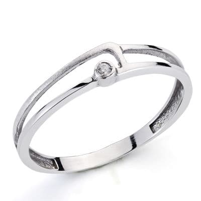 18K SORTIJA ORO BLANCO CON DIAMANTE NATURAL 0.013 QTS.