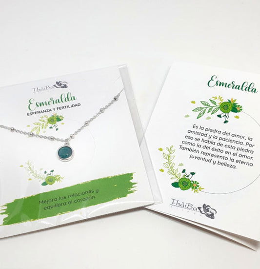 Piedras Naturales - Coll843 Collar Esmeralda - Senora