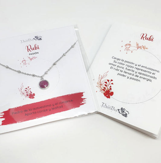 Piedras Naturales - Coll839 Collar Rubi - Senora