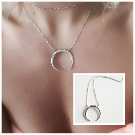 Gargantilla Plata - Coll685 Collar Luna Creciente - Senora
