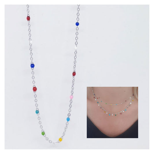 Gargantilla Plata - Coll804 Collar Colorfull - Senora
