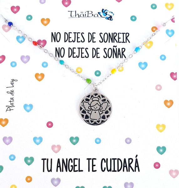 Joyas Con Mensaje - Coll730 Collar Angelito Color - Senora