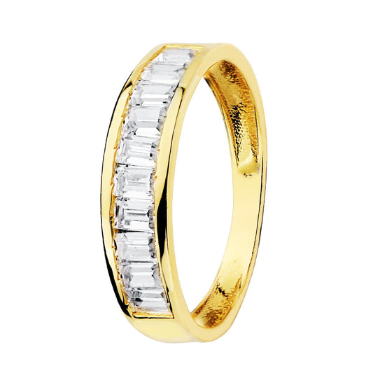 18K ALIANZA ORO AMARILLO CIRCONITA BARRITAS. ANCHO: 4.5 MM