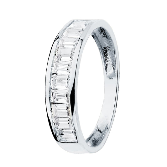18K ALIANZA ORO BLANCO CIRCONITA BARRITAS 4.5 MM