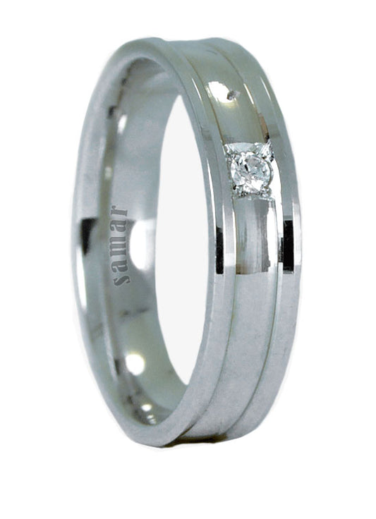 Alianzas Plata - 1136Sg Alianza Con Diamante - Unisex
