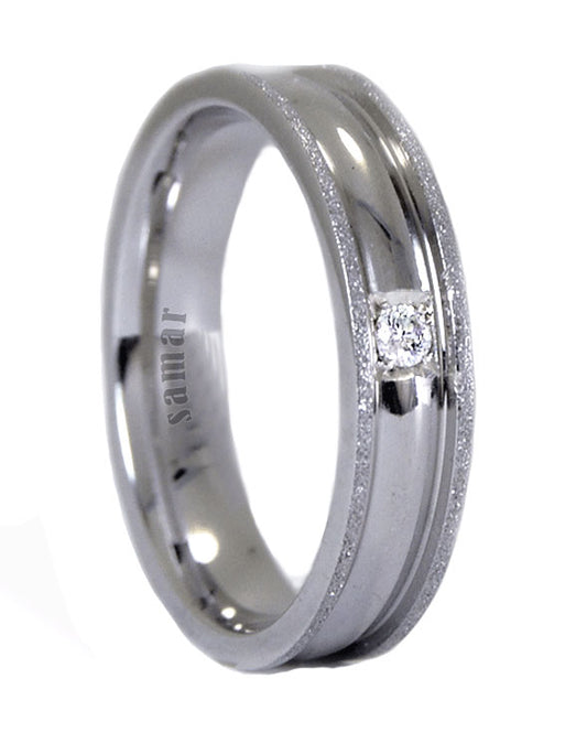 Alianzas Plata - 1137Sg Alianza Con Diamante - Unisex
