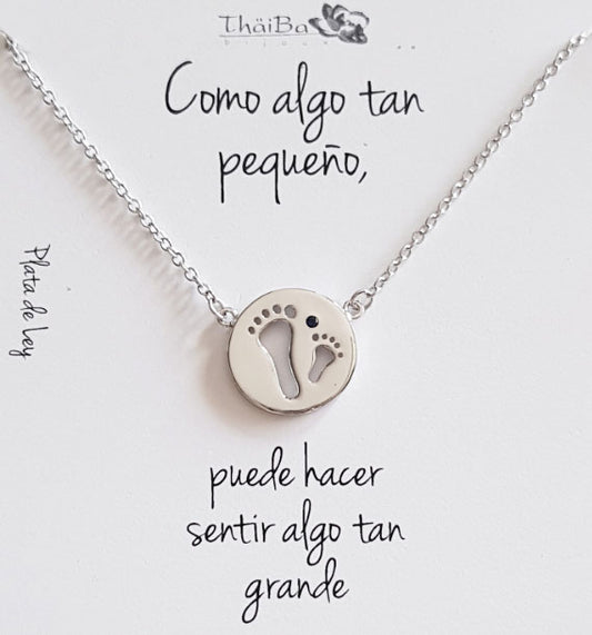 Dia De La Madre - Coll579 Collar Plata Pie Mama - Senora