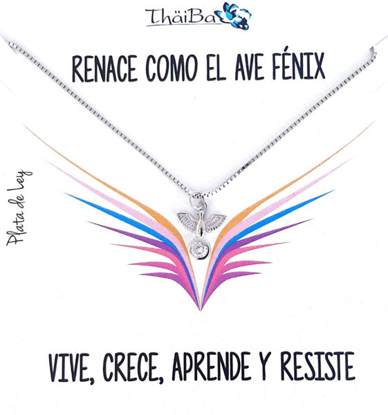 Joyas Con Mensaje - Coll741 Collar Vive Ave Fenix - Senora