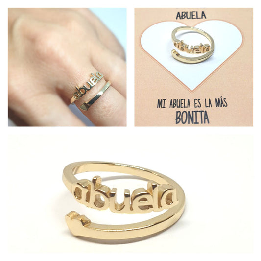 Anillos De Plata - An1299  Abuela Dorado - Senora