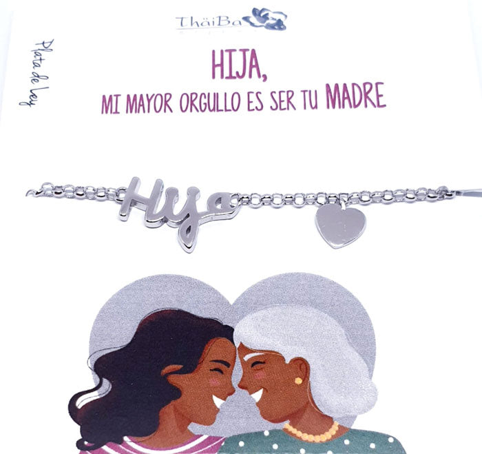 Joyas Con Mensaje - Pul1975 Pulsera Familia Hija - Senora