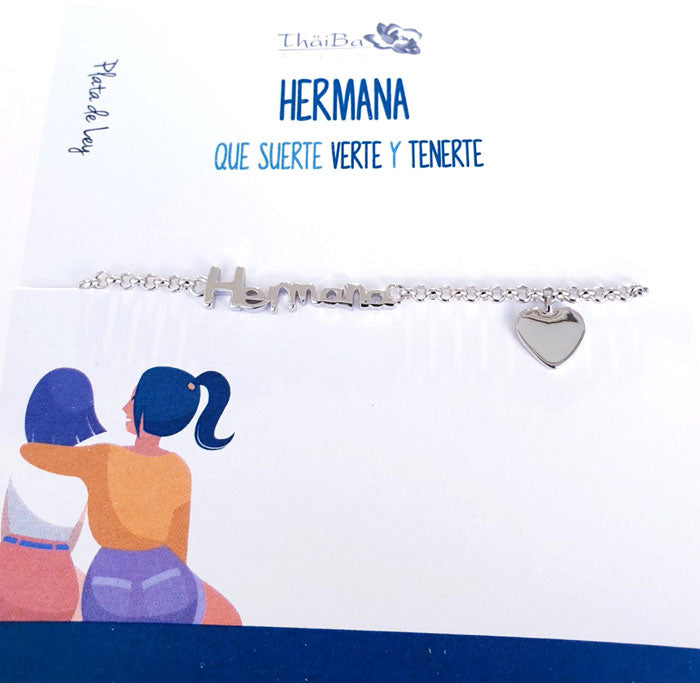 Joyas Con Mensaje - Pul1977 Pulsera Famili Hermana - Senora