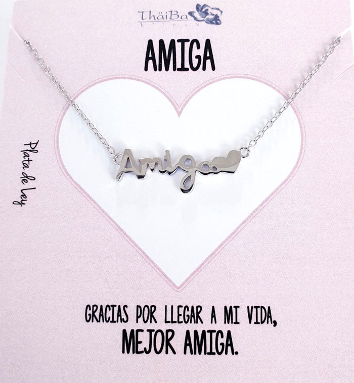 Joyas Con Mensaje - Coll746 Collar Familia Amiga - Senora