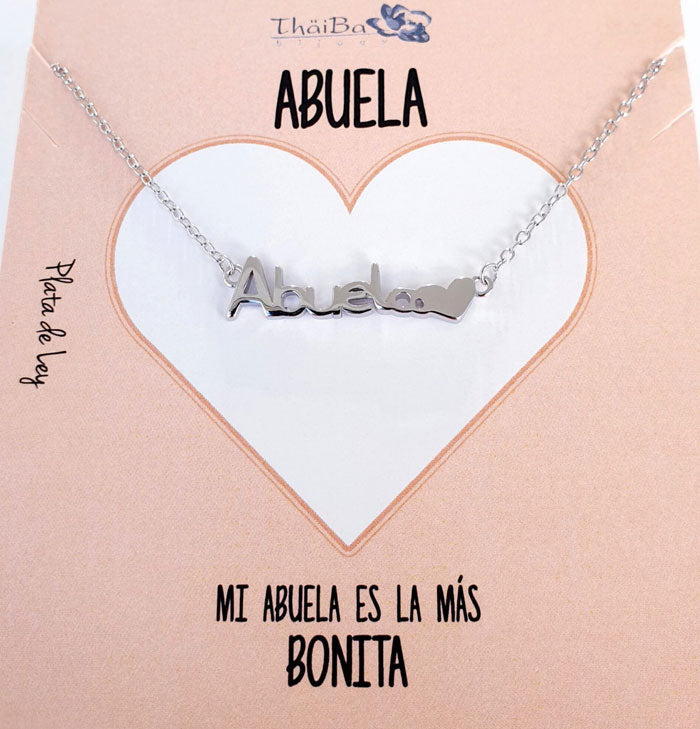 Joyas Con Mensaje - Coll744 Collar Familia Abuela - Senora