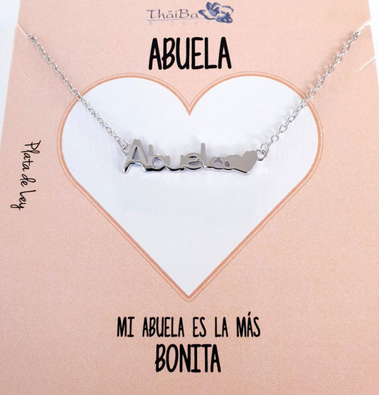 Joyas Con Mensaje - Coll744 Collar Familia Abuela - Senora