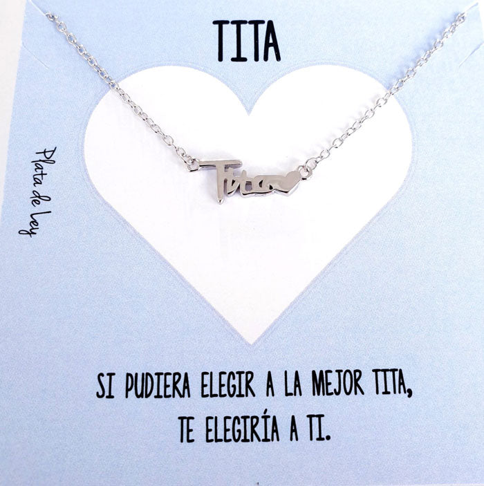 Joyas Con Mensaje - Coll748 Collar Familia Tita - Senora