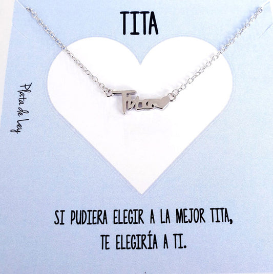 Joyas Con Mensaje - Coll748 Collar Familia Tita - Senora