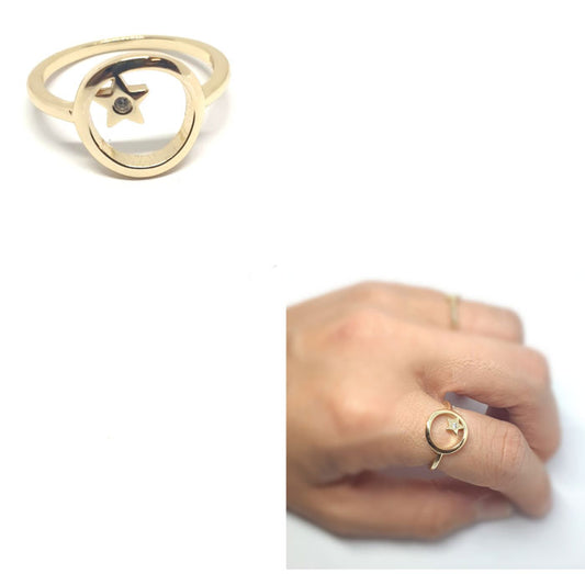 Anillos De Plata - An1291 Anillo Karma Dorado - Senora