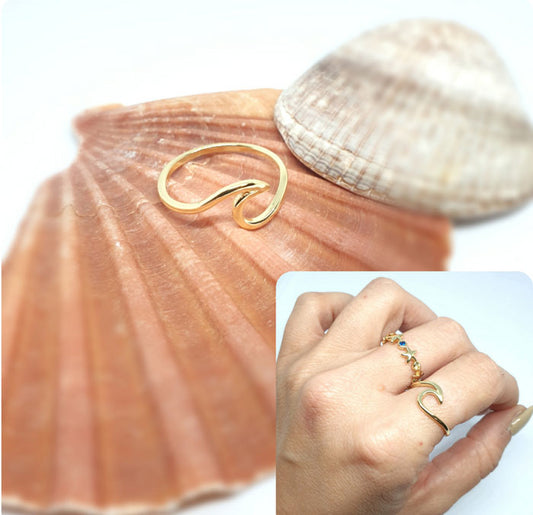 Anillos De Plata - An1262 Ola Dorado - Senora