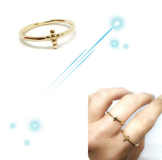 Anillos De Plata - An1253 Cruz Dorado - Senora
