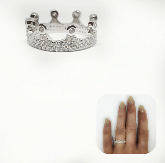 Anillos De Plata - An1263 Corona Circonitas - Senora