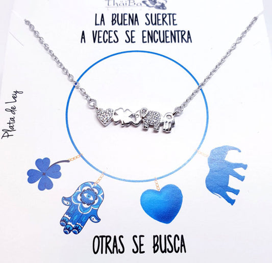 Joyas Con Mensaje - Coll750 Collar Suerte - Senora
